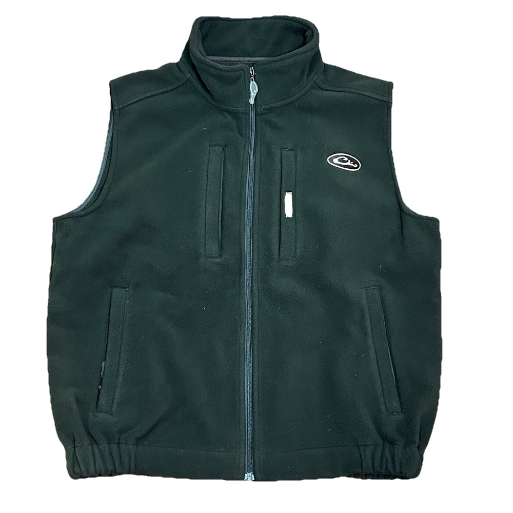 DRAKE WATERFOWL Men's Dark Green Fleece Hunting Vest Size Large L Magnatach